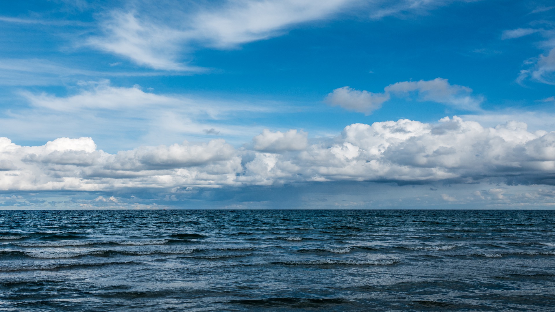 Convective cumulus clouds over the sea